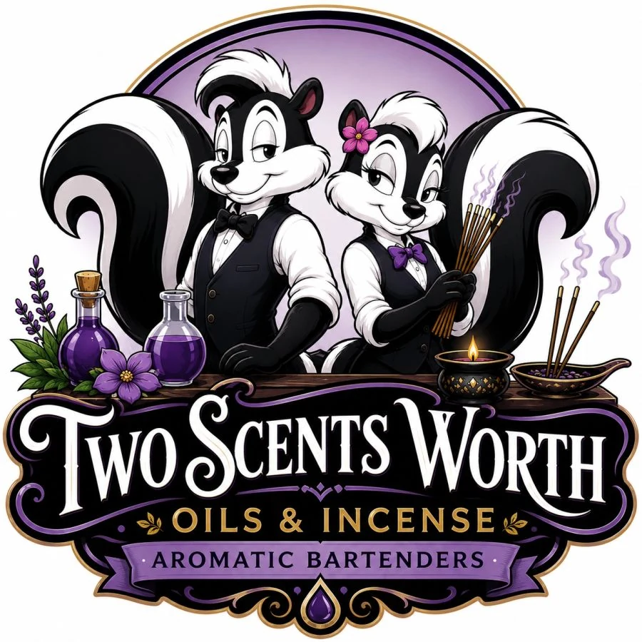 Two Scents Worth Oils and Incense official logo
